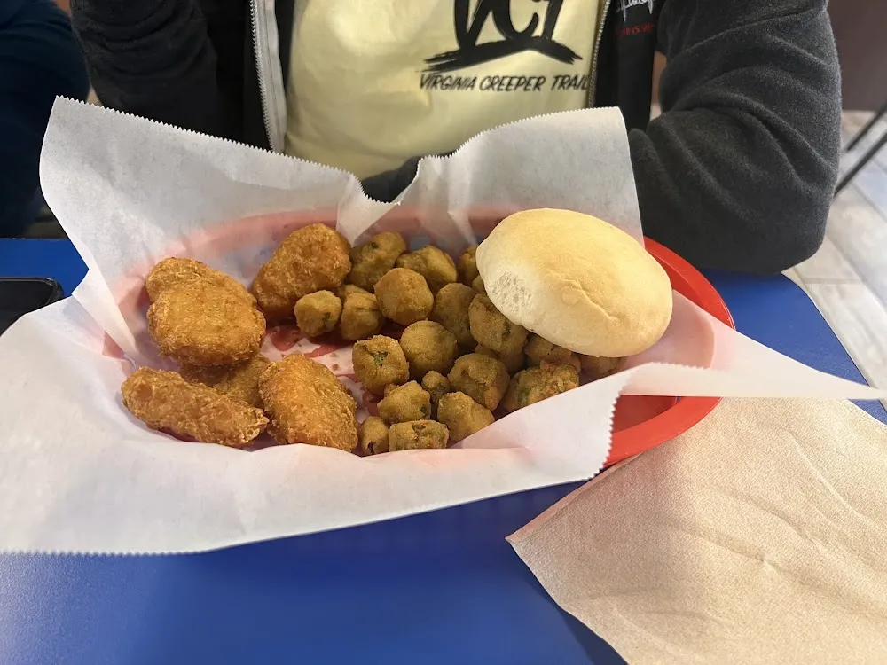 Popcorn Chicken Lunch Special with Fried Okra